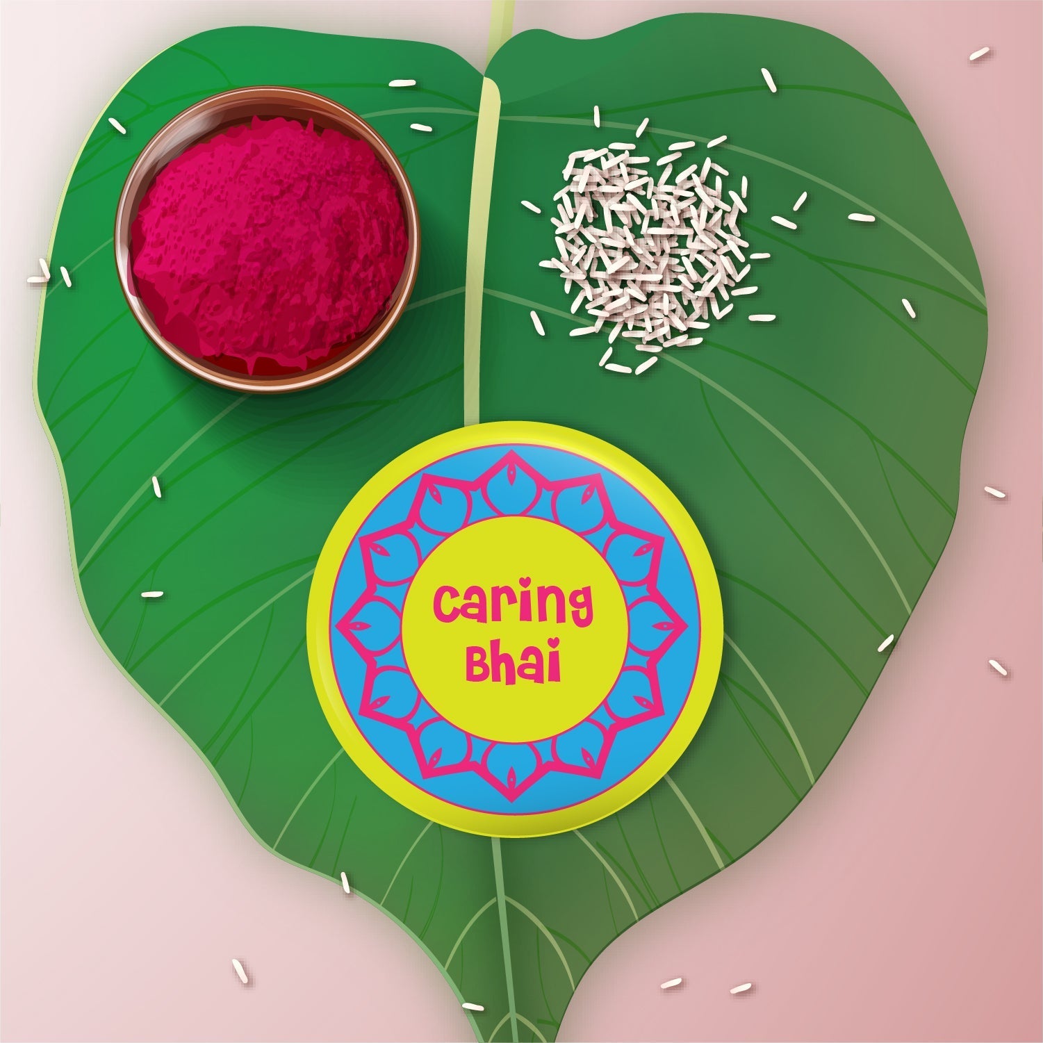 Indianvibez Caring Bhai Metal Rakhi with Fridge Magnet - Kids Rakhi | Grab2Buy