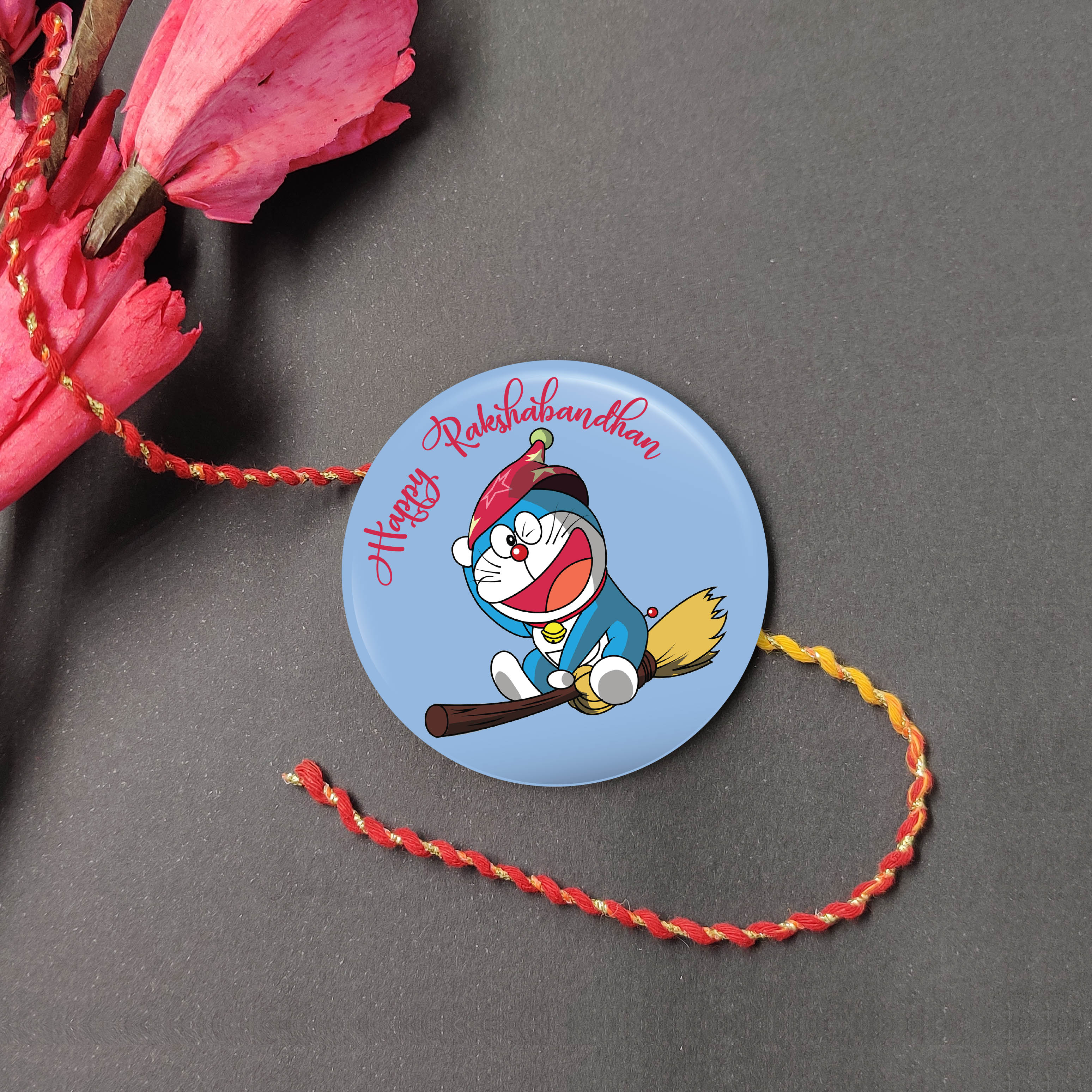 Indianvibez Doraemon Metal Rakhi with Fridge Magnet - Kids Rakhi | Grab2Buy