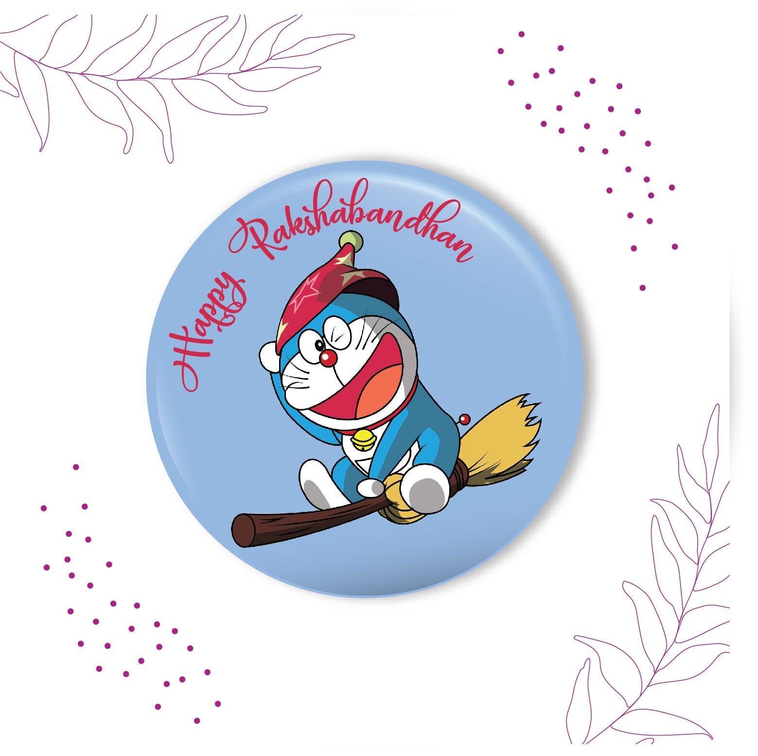 Indianvibez Doraemon Metal Rakhi with Fridge Magnet - Kids Rakhi | Grab2Buy