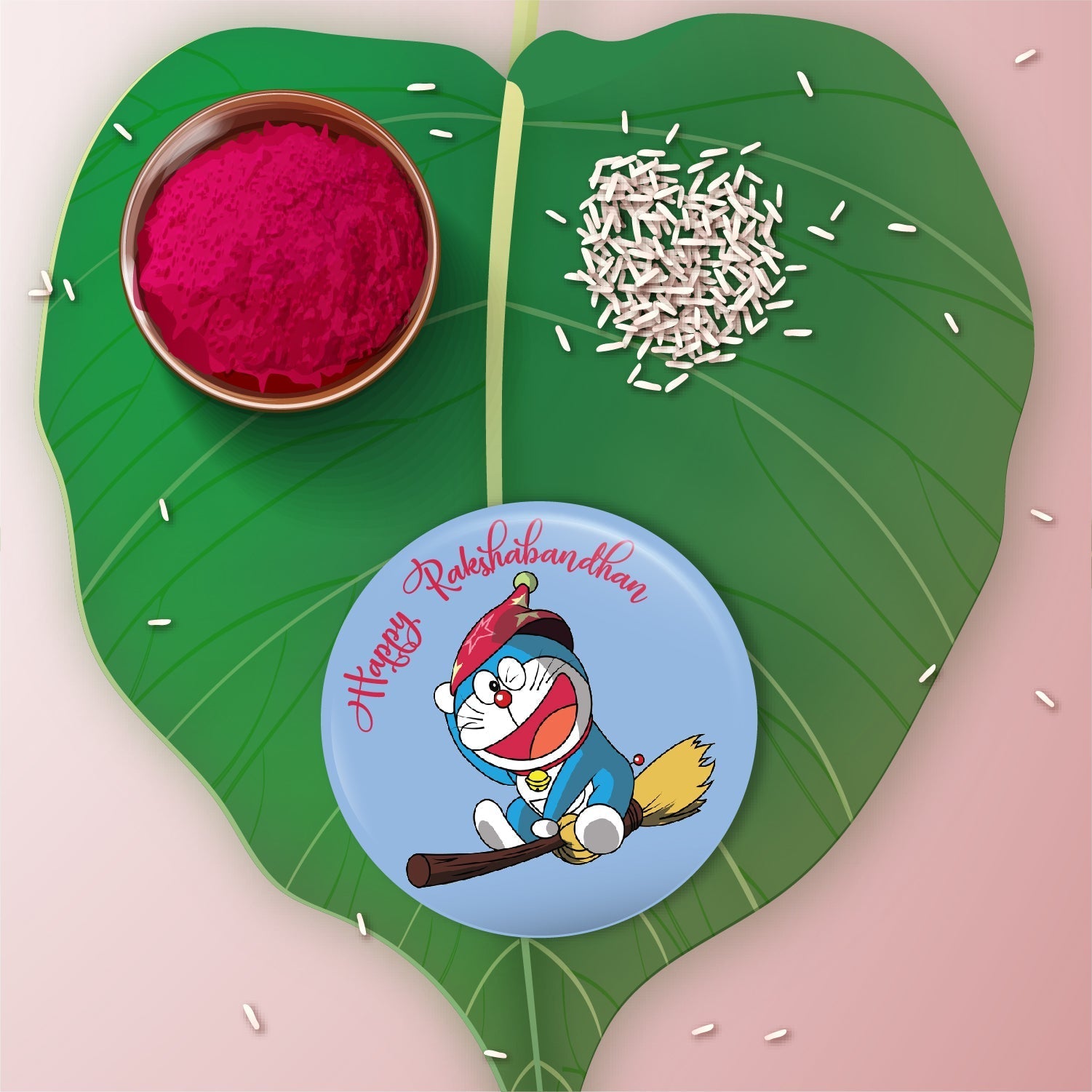 Indianvibez Doraemon Metal Rakhi with Fridge Magnet - Kids Rakhi | Grab2Buy