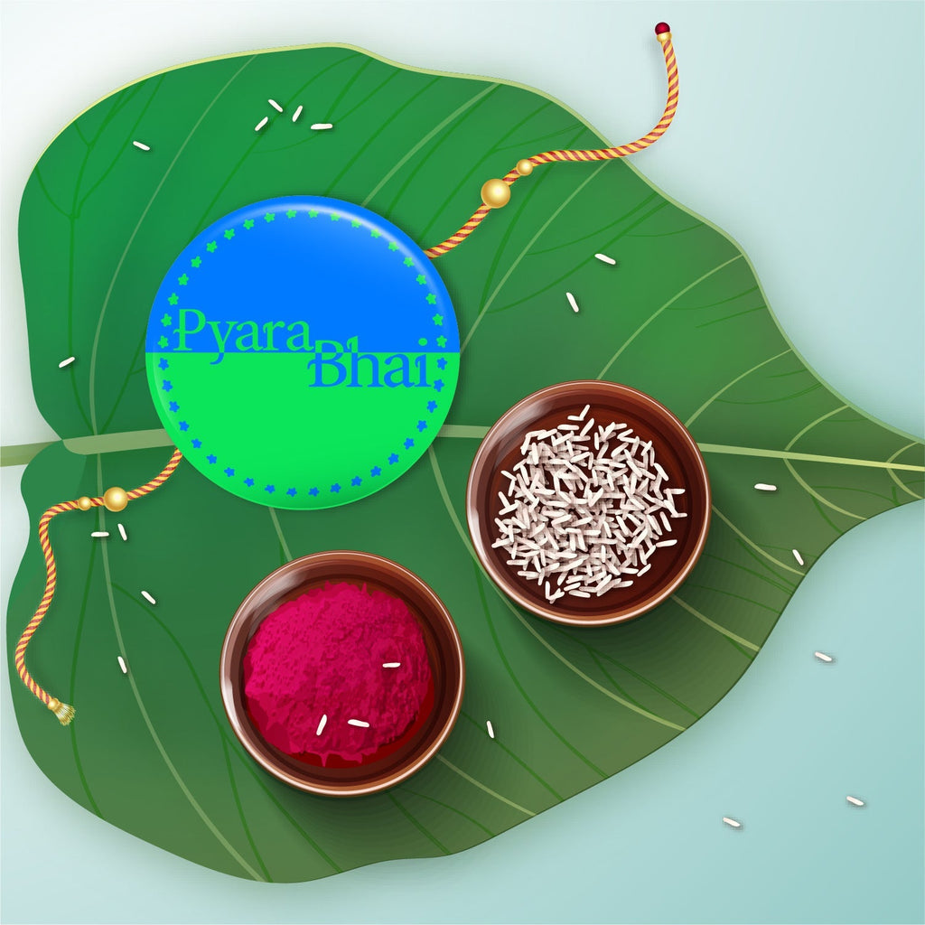 Indianvibez Pyara Bhai Metal Rakhi with Fridge Magnet - Kids Rakhi | Grab2Buy