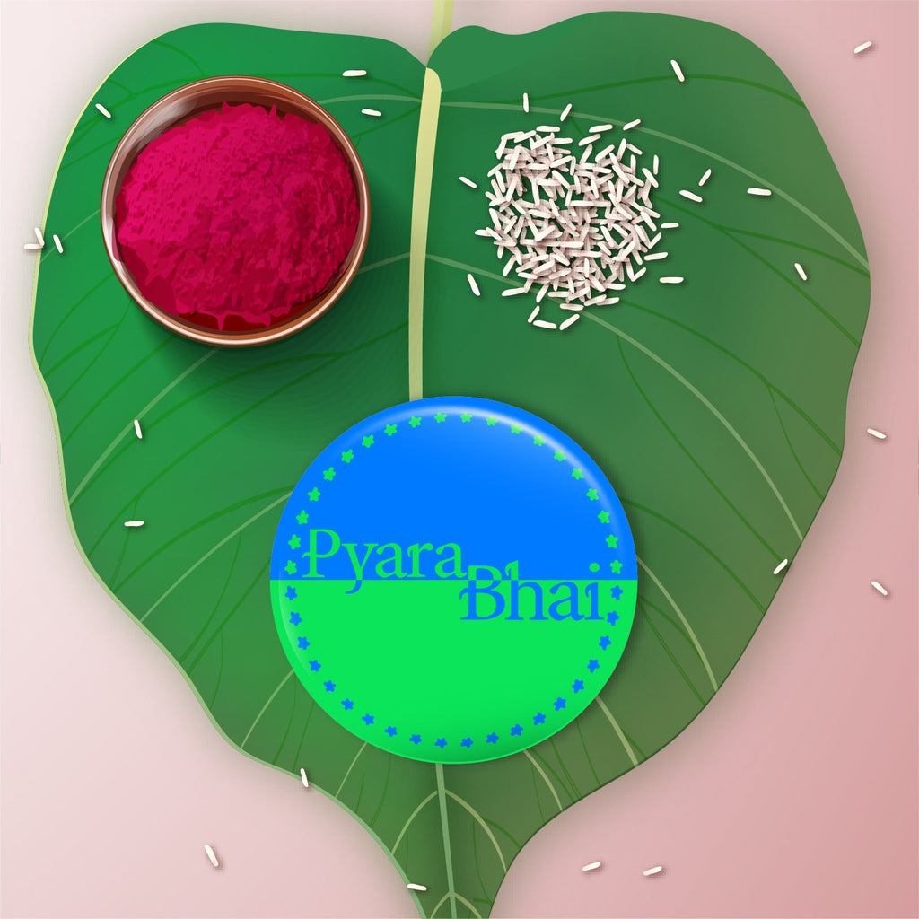 Indianvibez Pyara Bhai Metal Rakhi with Fridge Magnet - Kids Rakhi | Grab2Buy