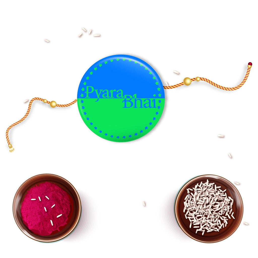 Indianvibez Pyara Bhai Metal Rakhi with Fridge Magnet - Kids Rakhi | Grab2Buy
