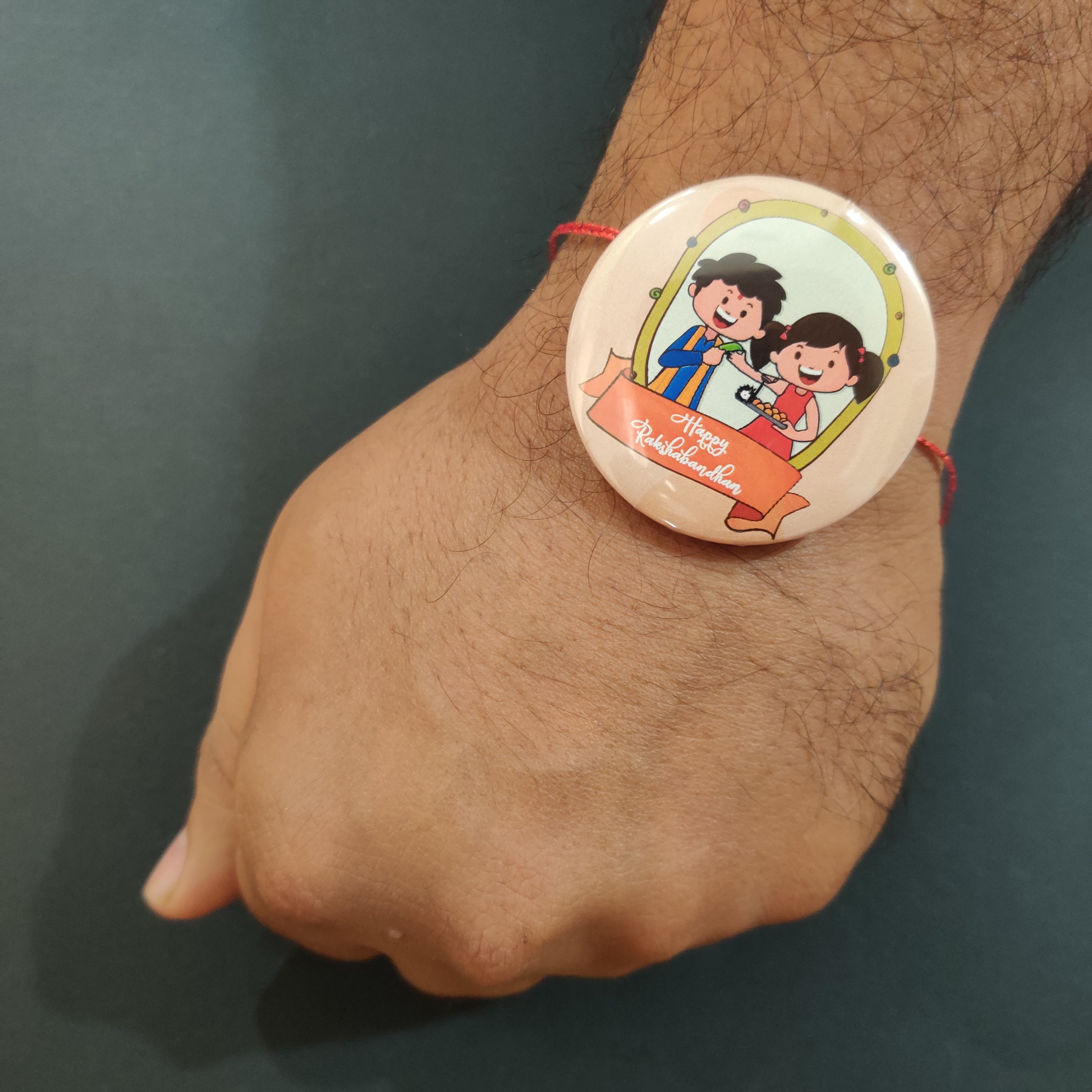 Indianvibez Happy Raksha Bandhan Metal Rakhi with Fridge Magnet - Kids Rakhi | Grab2Buy