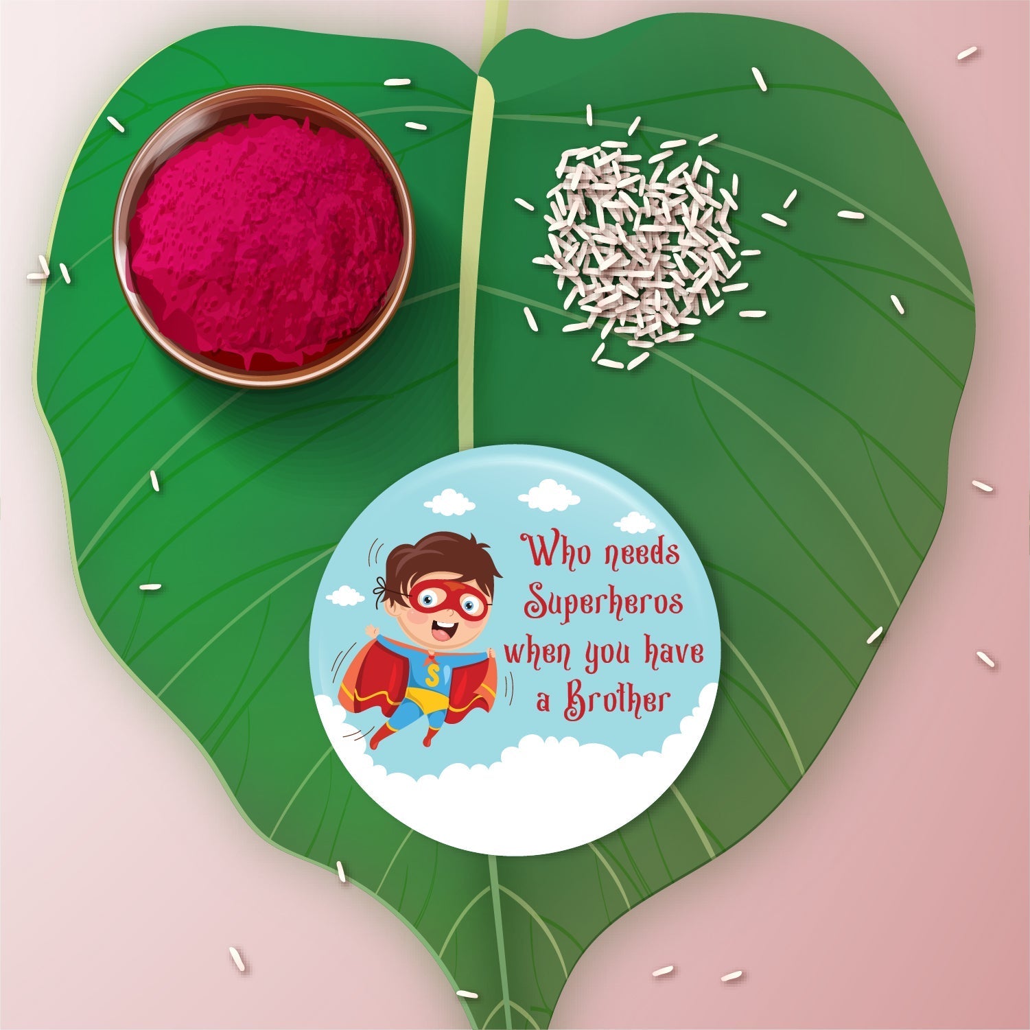 Indianvibez Superhero Metal Rakhi with Fridge Magnet - Kids Rakhi | Grab2Buy