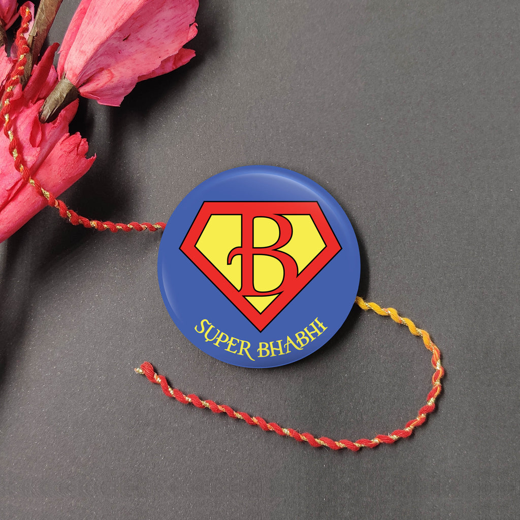Indianvibez Super Bhabhi Metal Rakhi/Lumba with Fridge Magnet - Kids Rakhi | Grab2Buy