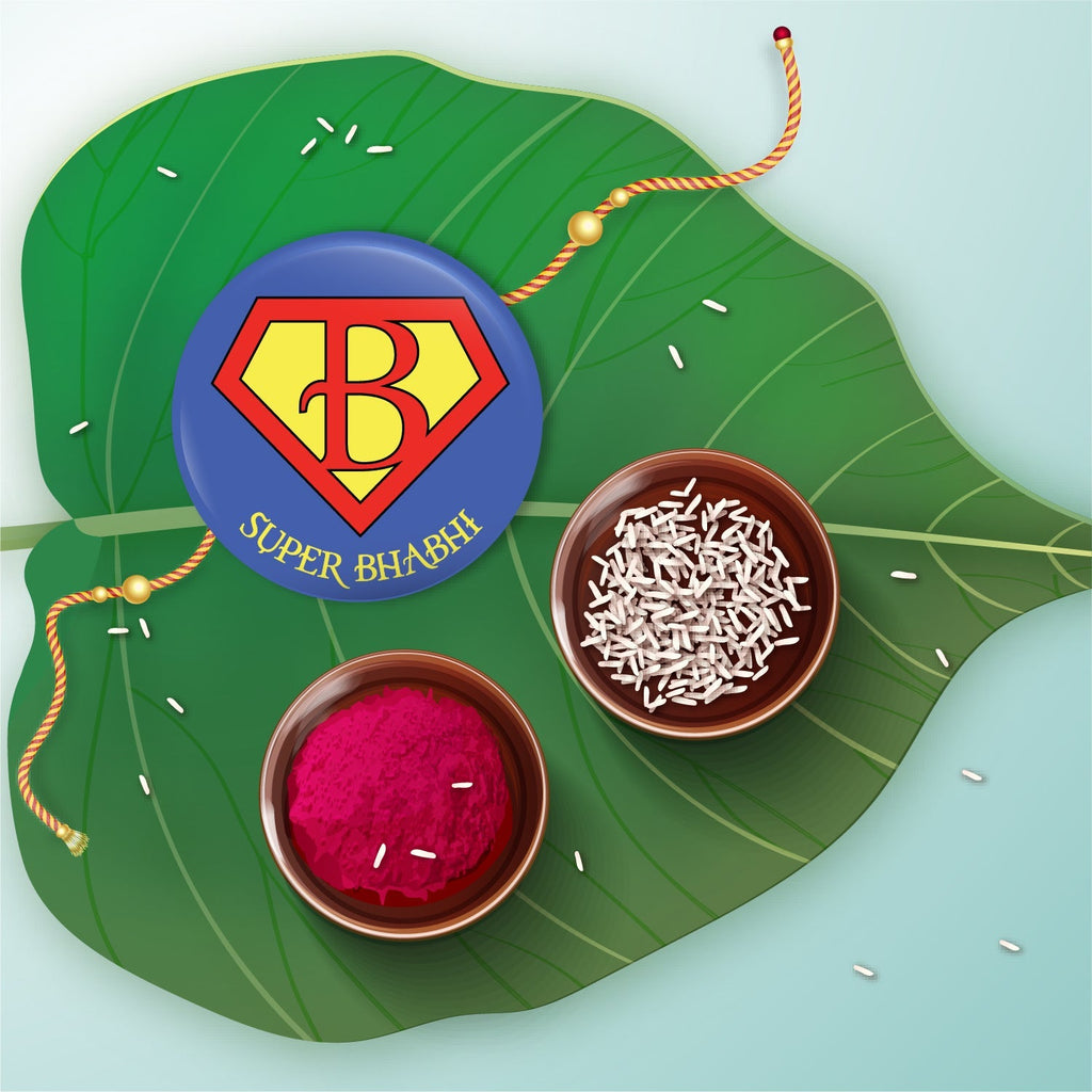 Indianvibez Super Bhabhi Metal Rakhi/Lumba with Fridge Magnet - Kids Rakhi | Grab2Buy