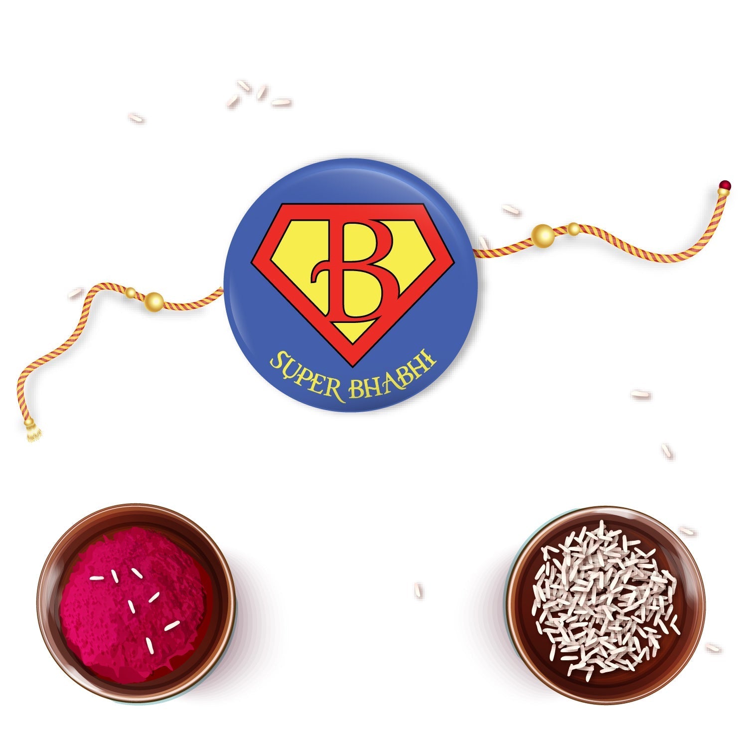 Indianvibez Super Bhabhi Metal Rakhi/Lumba with Fridge Magnet - Kids Rakhi | Grab2Buy