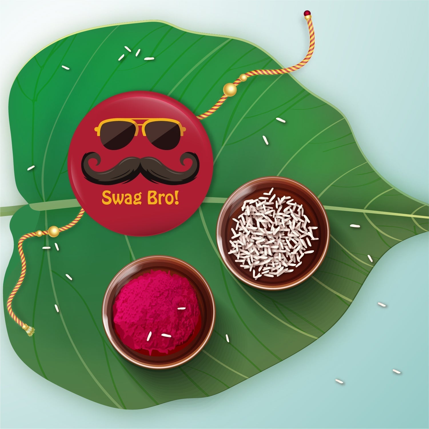 Indianvibez Swag Bro Metal Rakhi with Fridge Magnet - Kids Rakhi | Grab2Buy