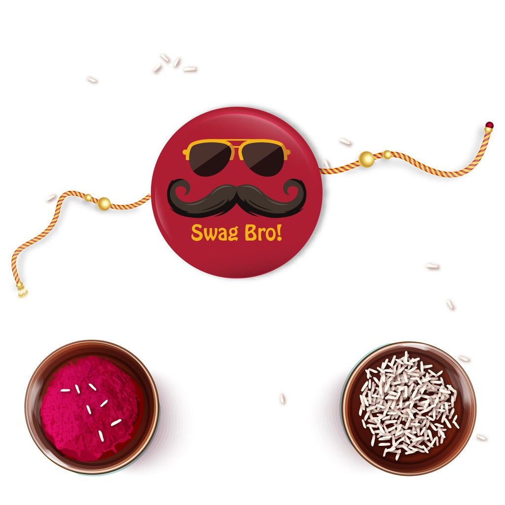 Indianvibez Swag Bro Metal Rakhi with Fridge Magnet - Kids Rakhi | Grab2Buy