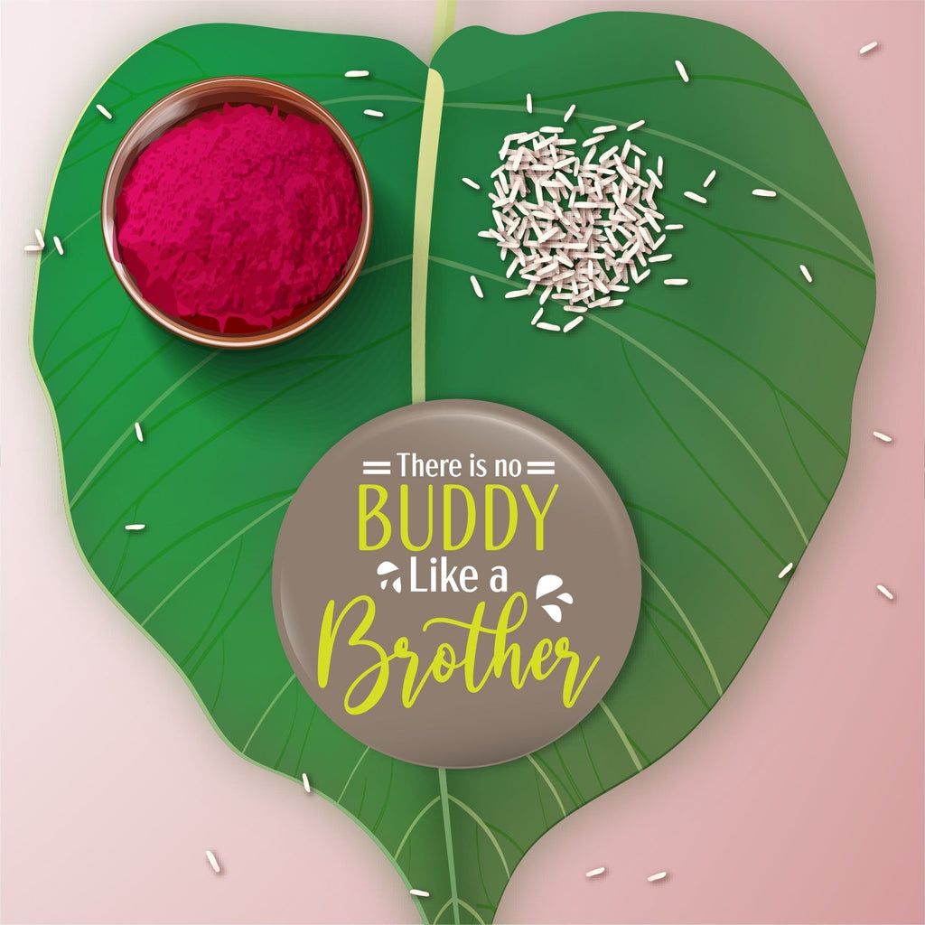 Indianvibez There is no Buddy Like Brother Metal Rakhi with Fridge Magnet - Kids Rakhi | Grab2Buy