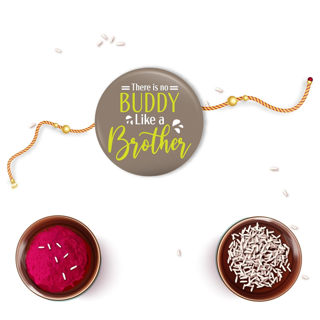 Indianvibez There is no Buddy Like Brother Metal Rakhi with Fridge Magnet - Kids Rakhi | Grab2Buy