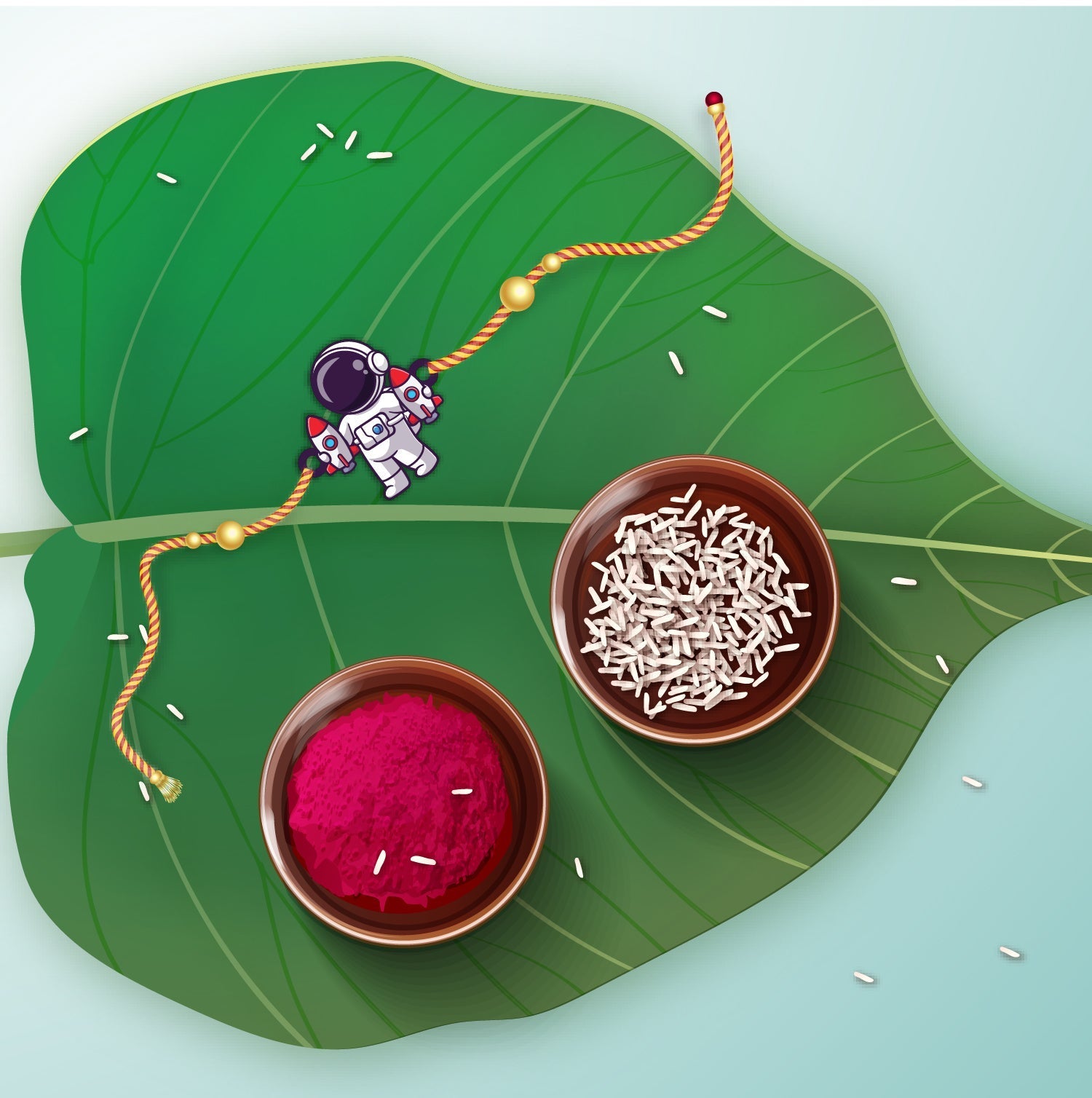 Indianvibez Astronaut Wooden Rakhi, Space Theme Rakhi - Kids Rakhi | Grab2Buy