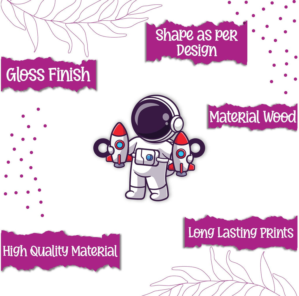 Indianvibez Astronaut Wooden Rakhi, Space Theme Rakhi - Kids Rakhi | Grab2Buy