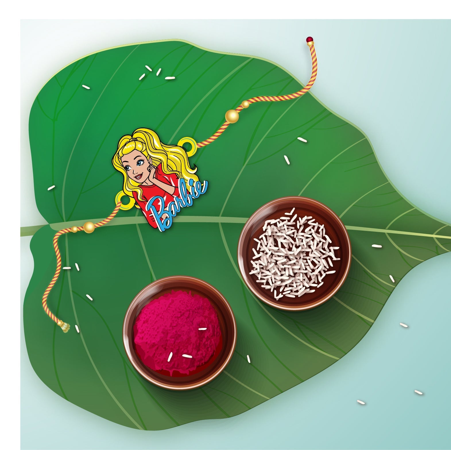 Indianvibez Barbie Wooden Rakhi - Kids Rakhi | Grab2Buy