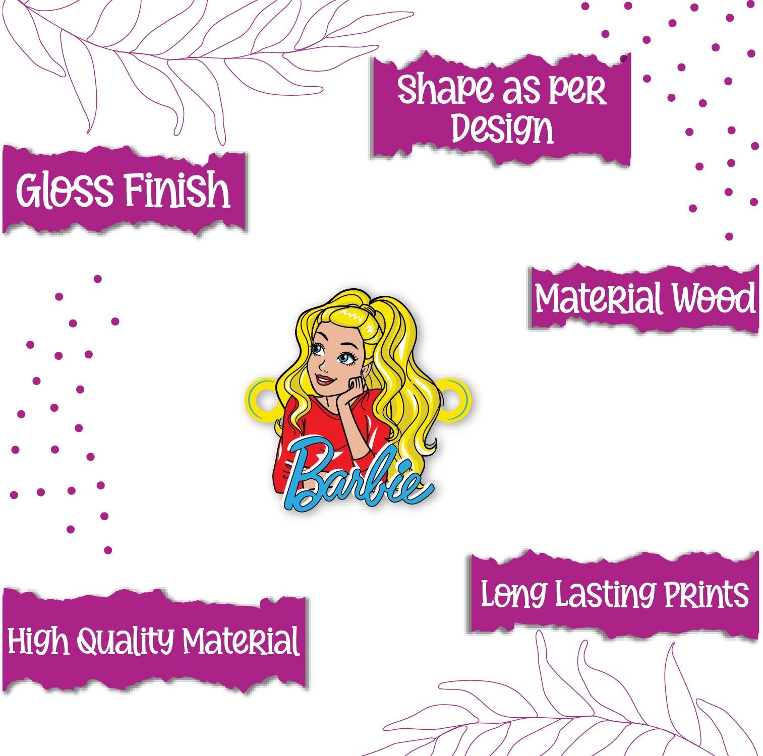 Indianvibez Barbie Wooden Rakhi - Kids Rakhi | Grab2Buy
