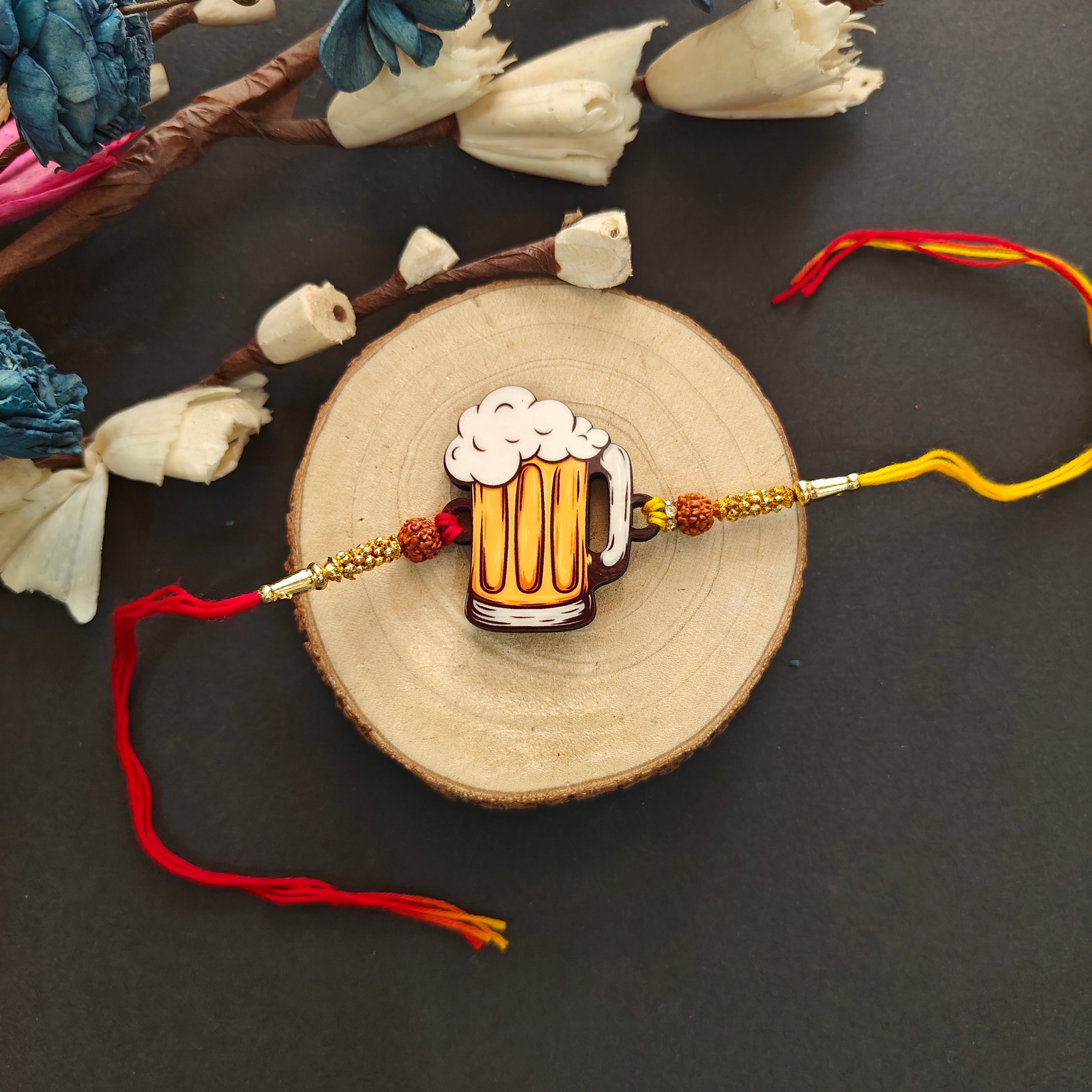 Indianvibez Wooden Beer Rakhi |Food Rakhi for Brother with Swag - Kids Rakhi | Grab2Buy