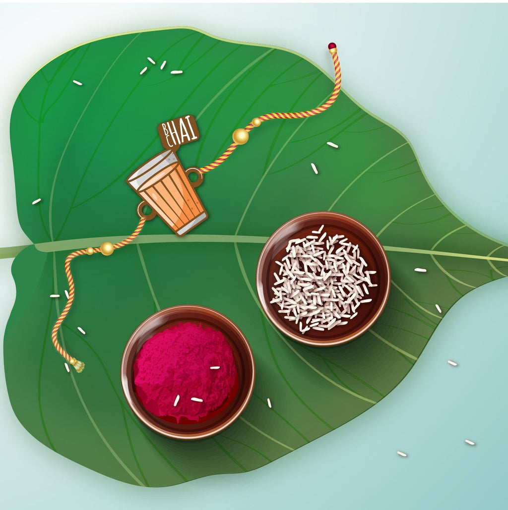 Indianvibez Chai Lover Wooden Rakhi, Food Rakhi for Tea Lover Brother - Kids Rakhi | Grab2Buy