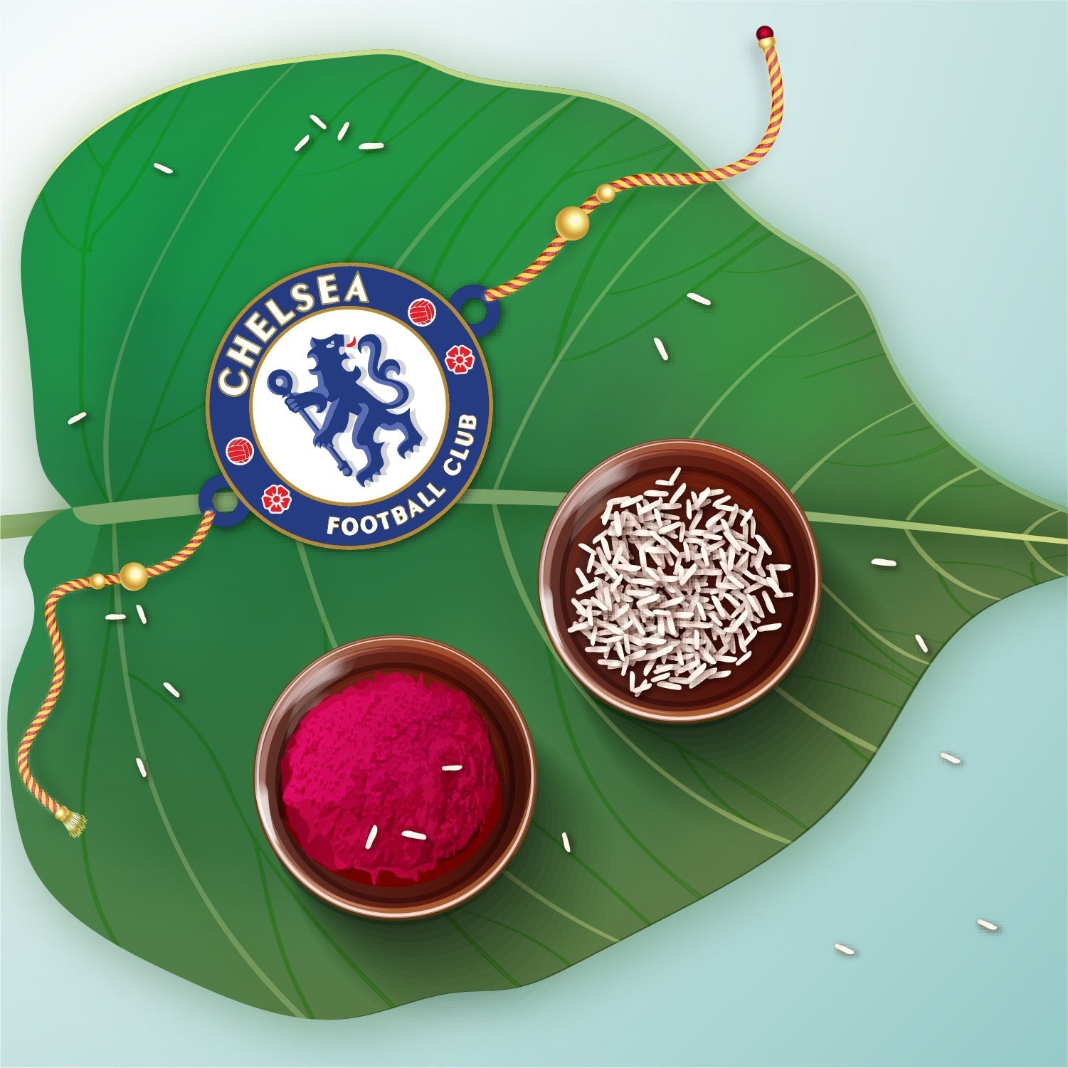 Indianvibez Chelsea Wooden Rakhi, Football Rakhi for Brother - Kids Rakhi | Grab2Buy