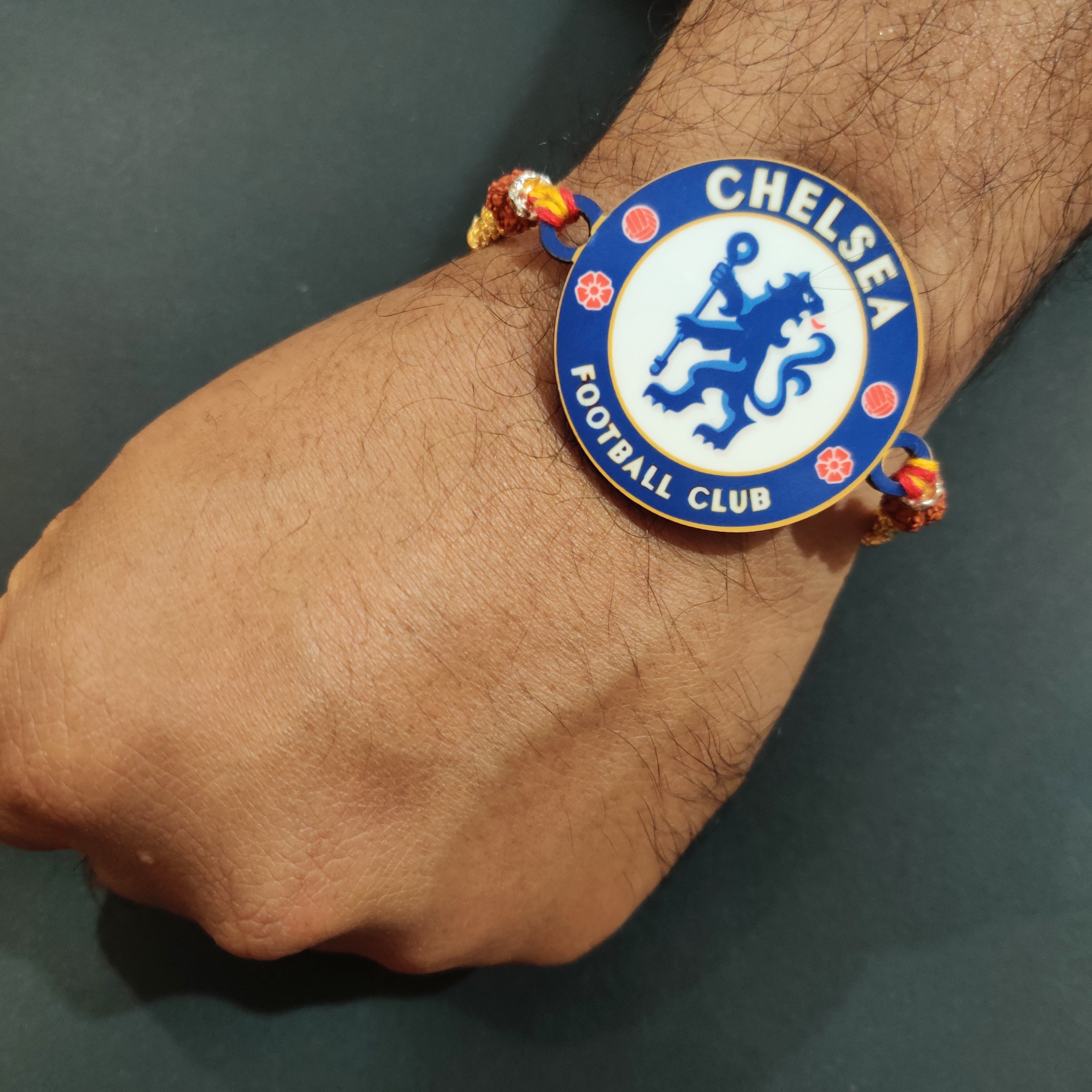 Indianvibez Chelsea Wooden Rakhi, Football Rakhi for Brother - Kids Rakhi | Grab2Buy