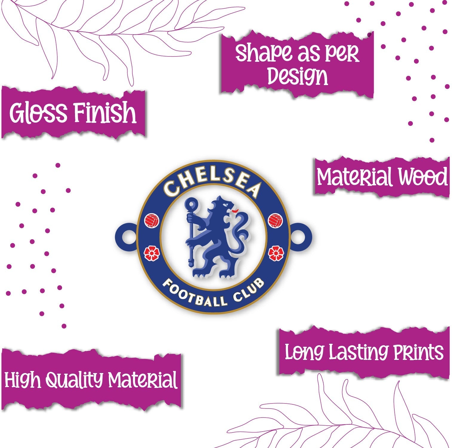 Indianvibez Chelsea Wooden Rakhi, Football Rakhi for Brother - Kids Rakhi | Grab2Buy