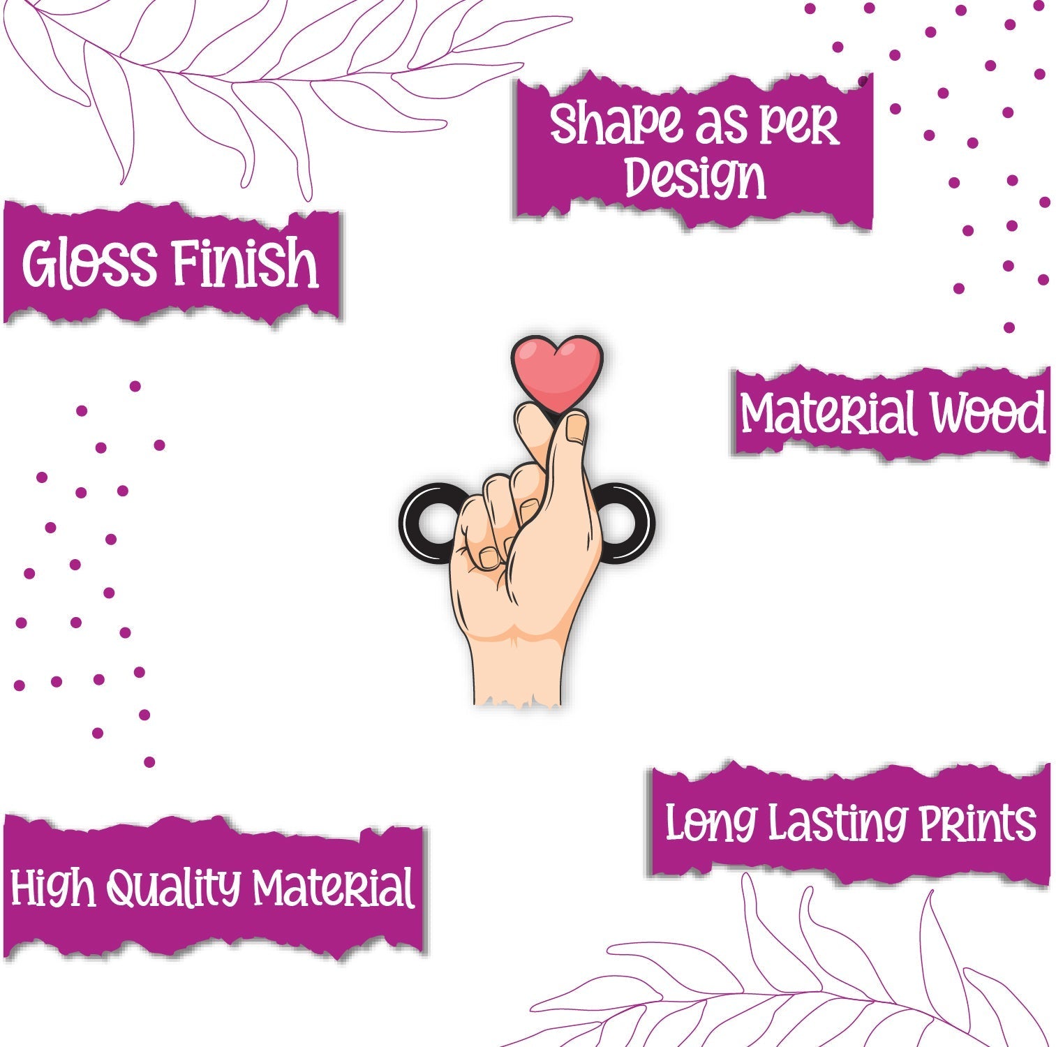 Indianvibez Korean Heart Wooden Rakhi, K-Pop Style Rakhi for Brother - Kids Rakhi | Grab2Buy