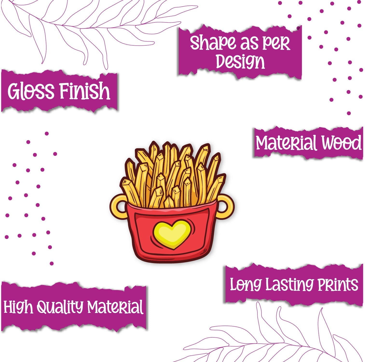 Indianvibez Fries Wooden Rakhi, Food Rakhi for Brother - Kids Rakhi | Grab2Buy