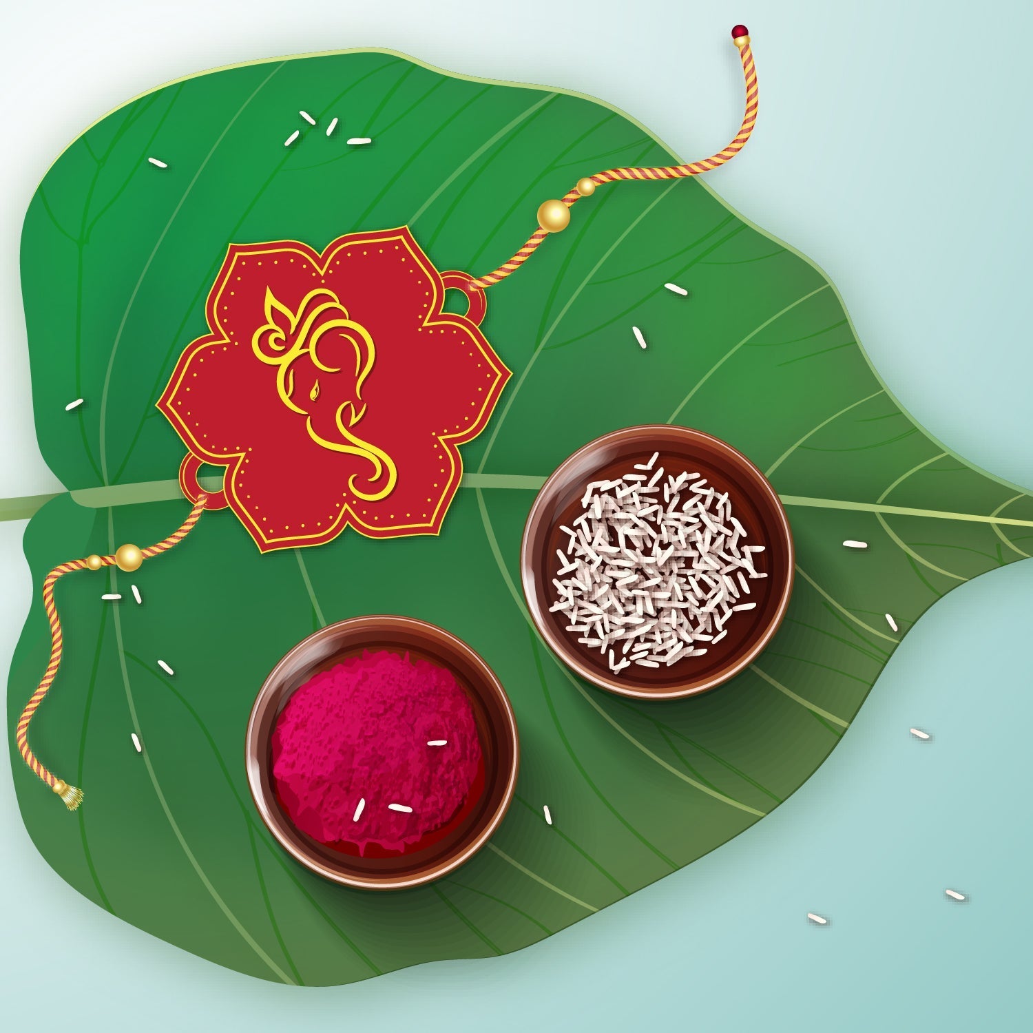Indianvibez Lord Ganesha Wooden Rakhi, God Religious Spiritual Rakhi - Kids Rakhi | Grab2Buy
