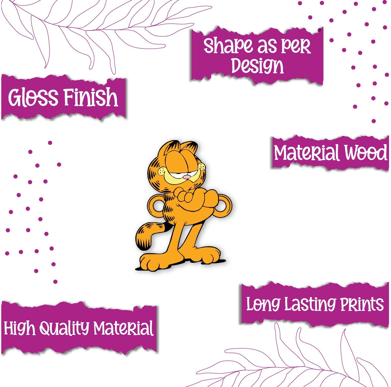 Indianvibez Garfield Wooden Rakhi, Cartoon Rakhi for Brother - Kids Rakhi | Grab2Buy