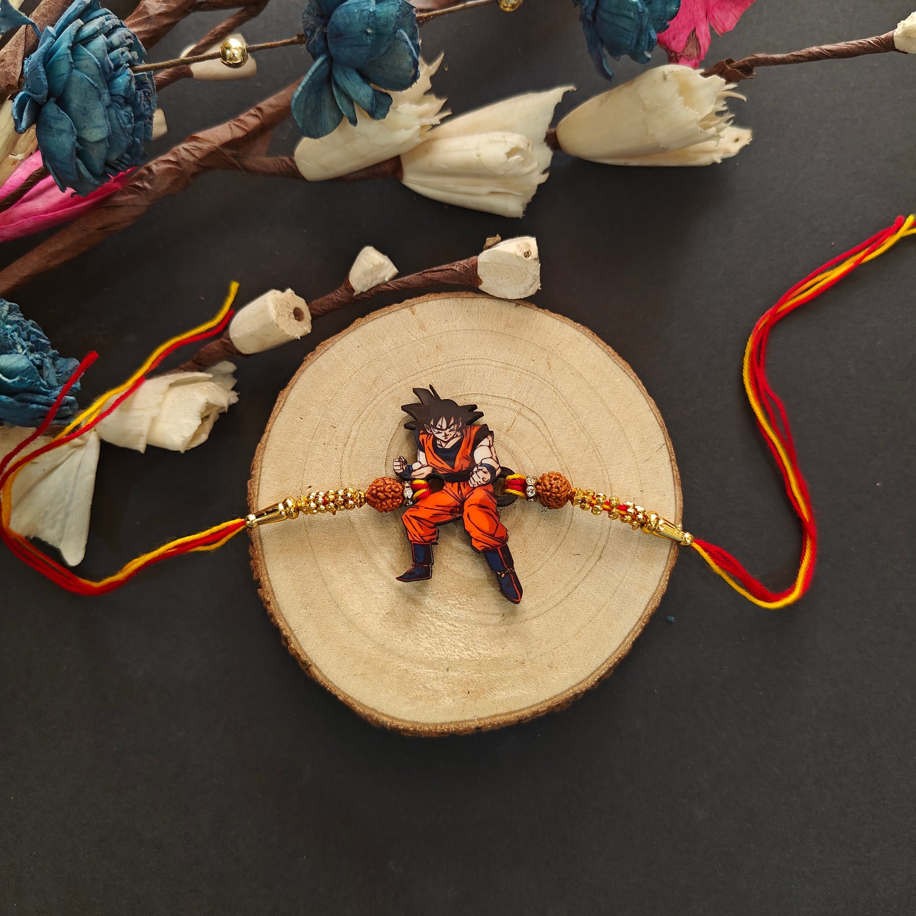 Indianvibez Goku Wooden Rakhi, Anime Rakhi for Brother India - Kids Rakhi | Grab2Buy