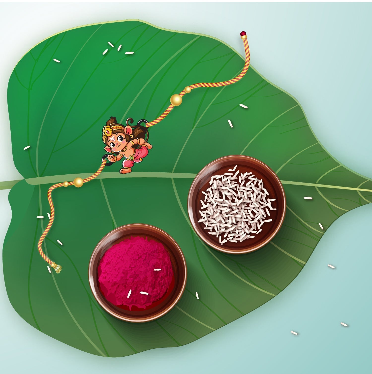Indianvibez Lord Hanuman Wooden Rakhi for Brother, Divine & Spiritual Rakhi for Bhai , Bhaiya - Kids Rakhi | Grab2Buy