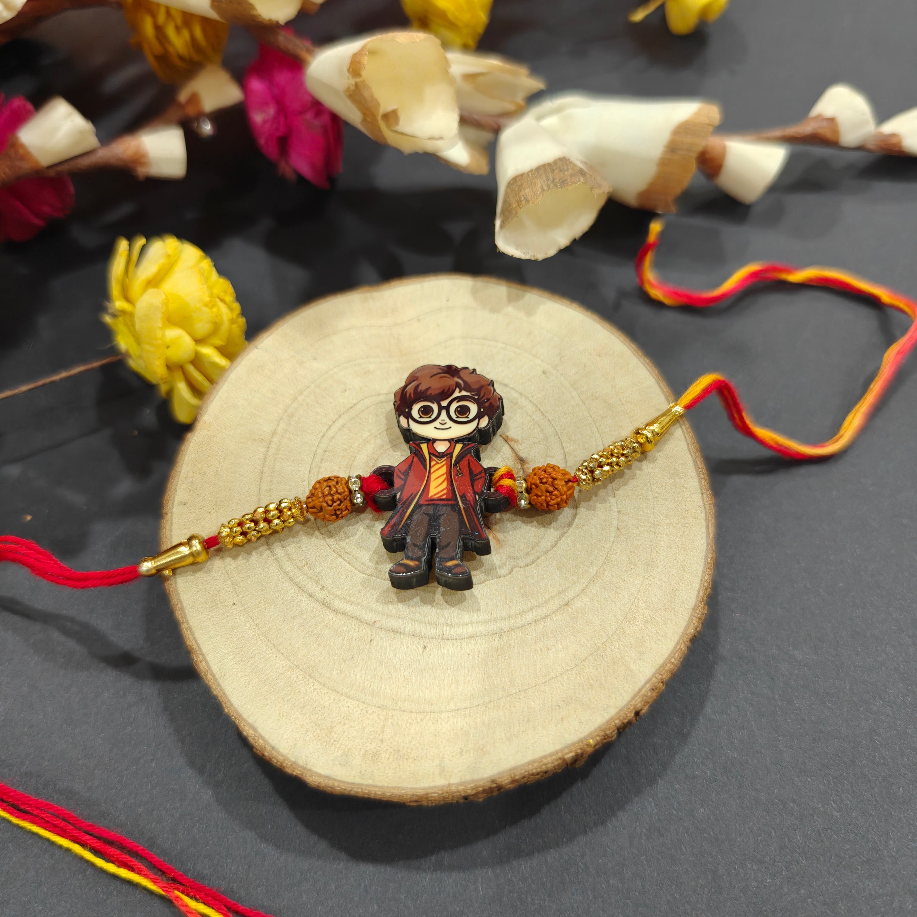 Indianvibez Harry Potter Wooden Rakhi, Character Rakhi for Brother - Kids Rakhi | Grab2Buy