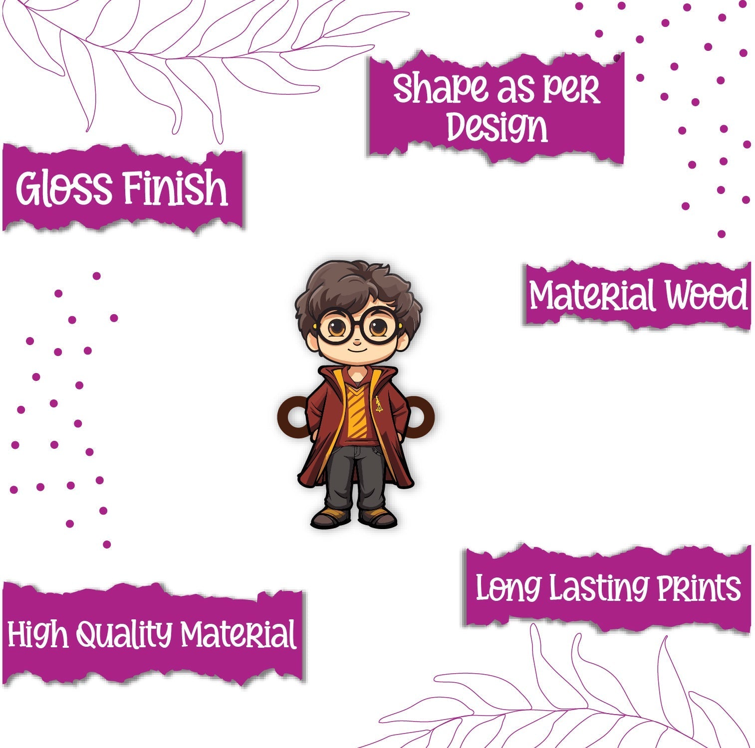 Indianvibez Harry Potter Wooden Rakhi, Character Rakhi for Brother - Kids Rakhi | Grab2Buy