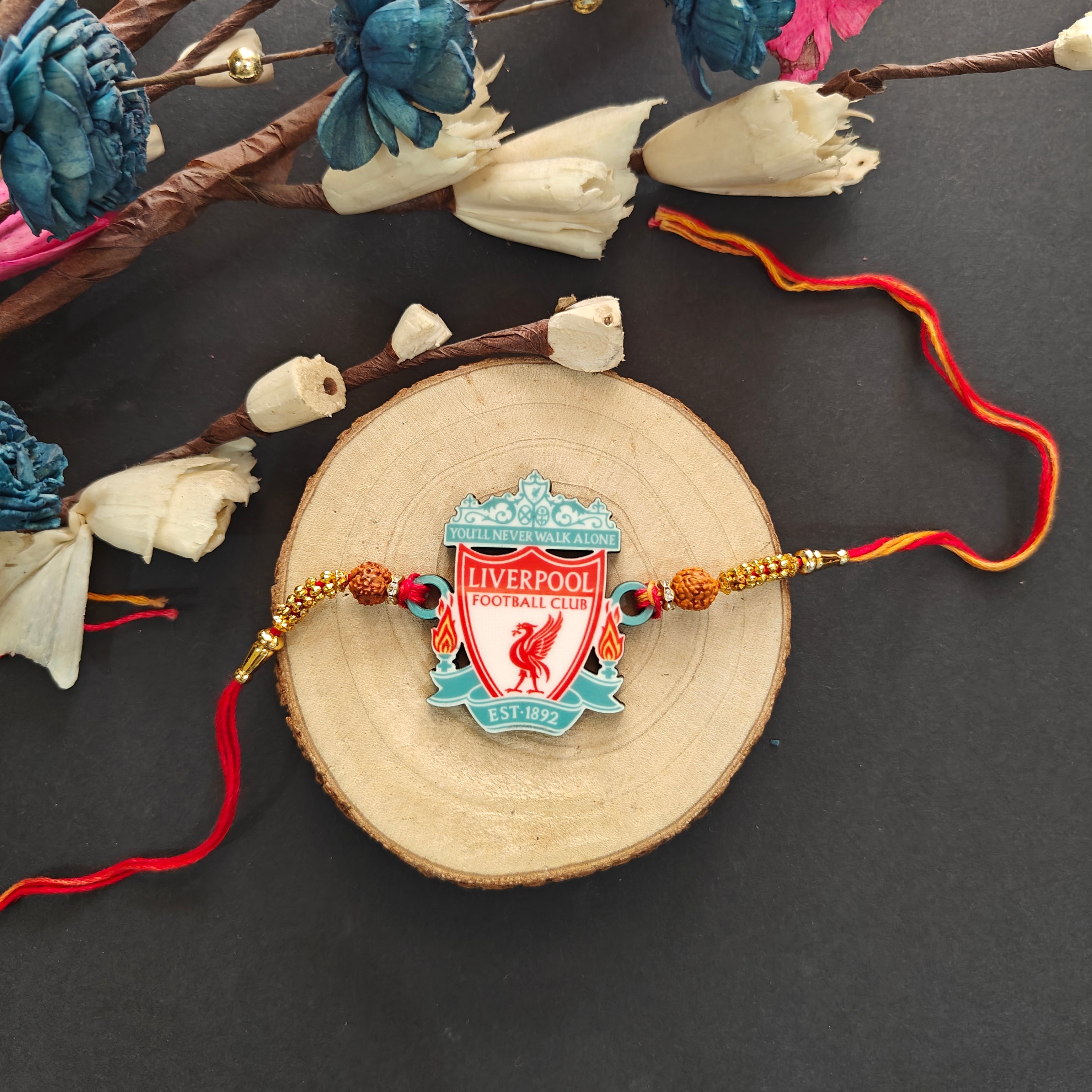 Indianvibez Liverpool Wooden Rakhi, Football Rakhi for Brother - Kids Rakhi | Grab2Buy