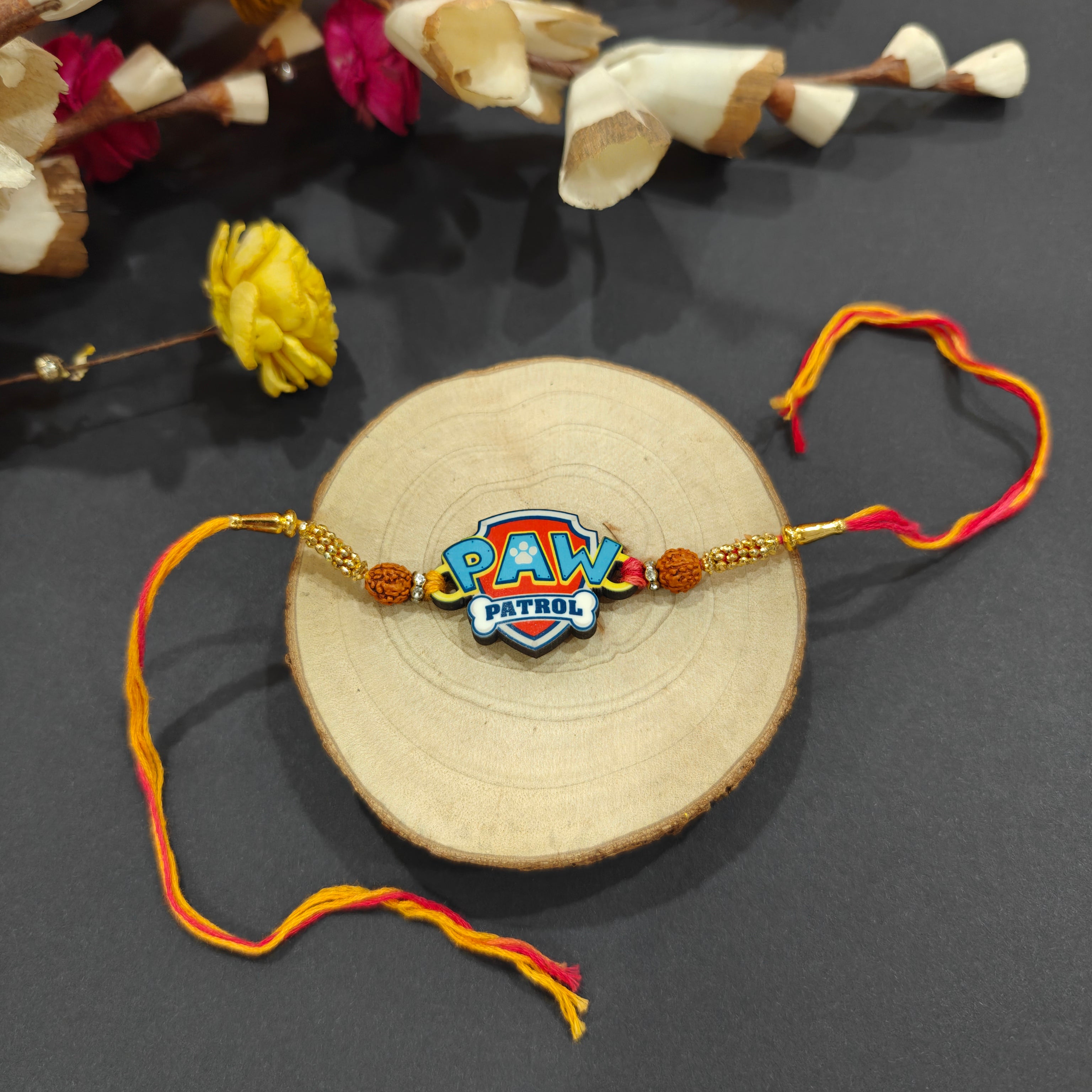 Indianvibez Paw Patrol Wooden Rakhi for Kids, Cartoon Rakhi - Kids Rakhi | Grab2Buy