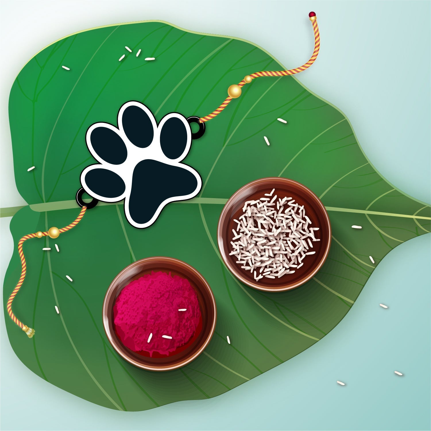 Indianvibez Dog Paw Wooden Rakhi, Cute Pet Animal Themed Rakhi for Brother - Kids Rakhi | Grab2Buy