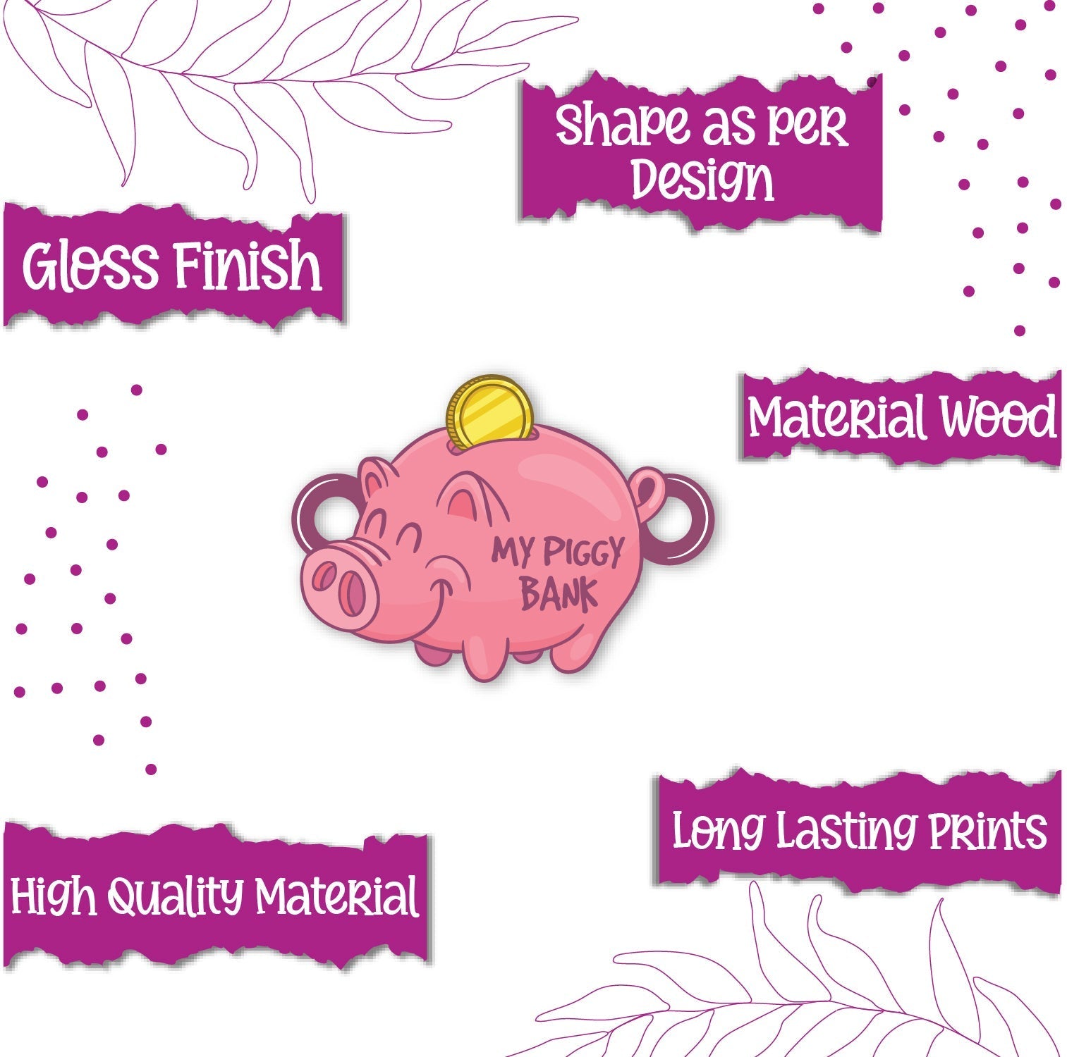Indianvibez Piggy Bank Wooden Rakhi, Cute Rakhi for Brother - Kids Rakhi | Grab2Buy