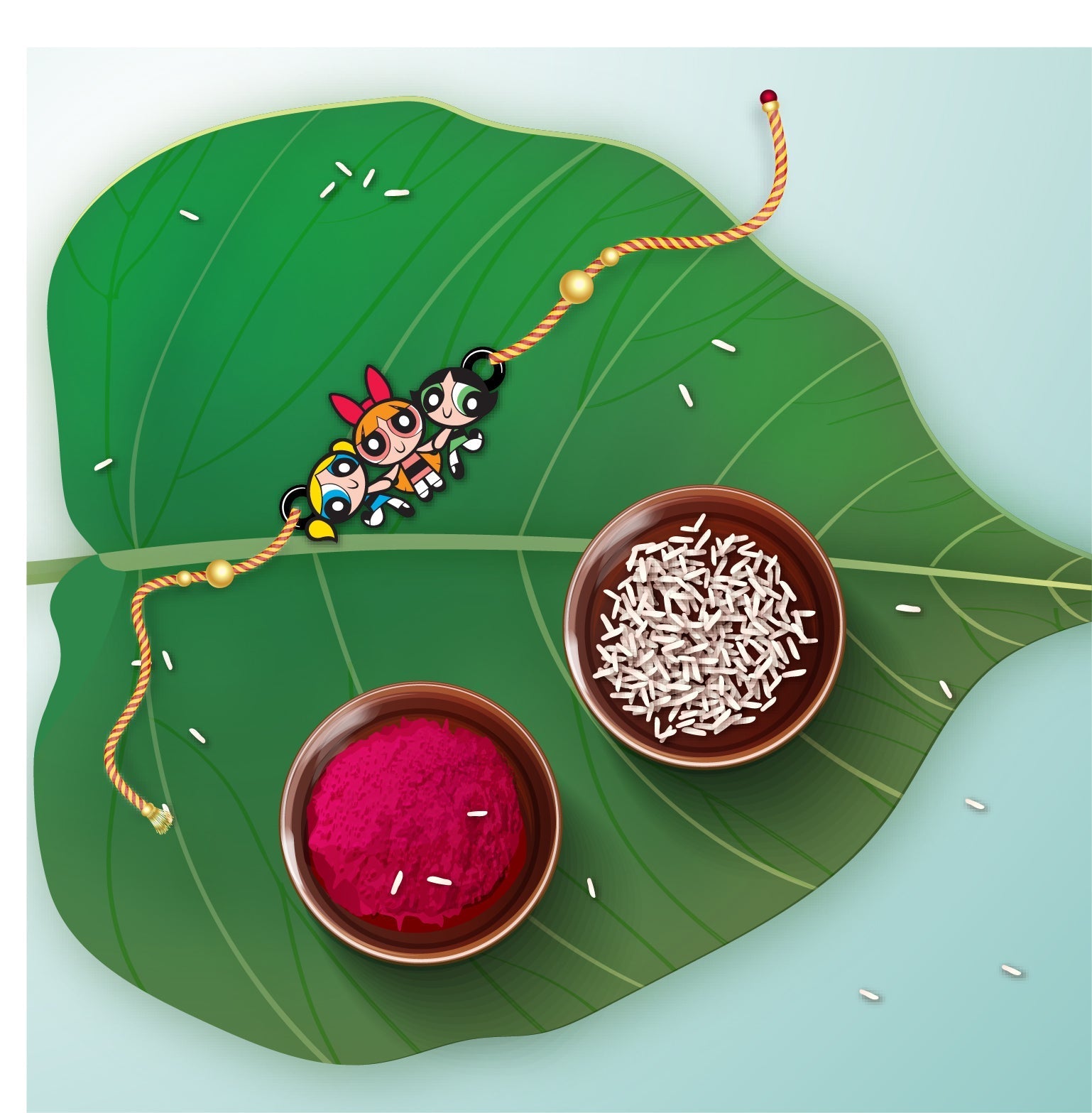 Indianvibez Powerpuff Girls Wooden Rakhi, Cute Rakhi Lumba for Sister, Bhabhi - Kids Rakhi | Grab2Buy