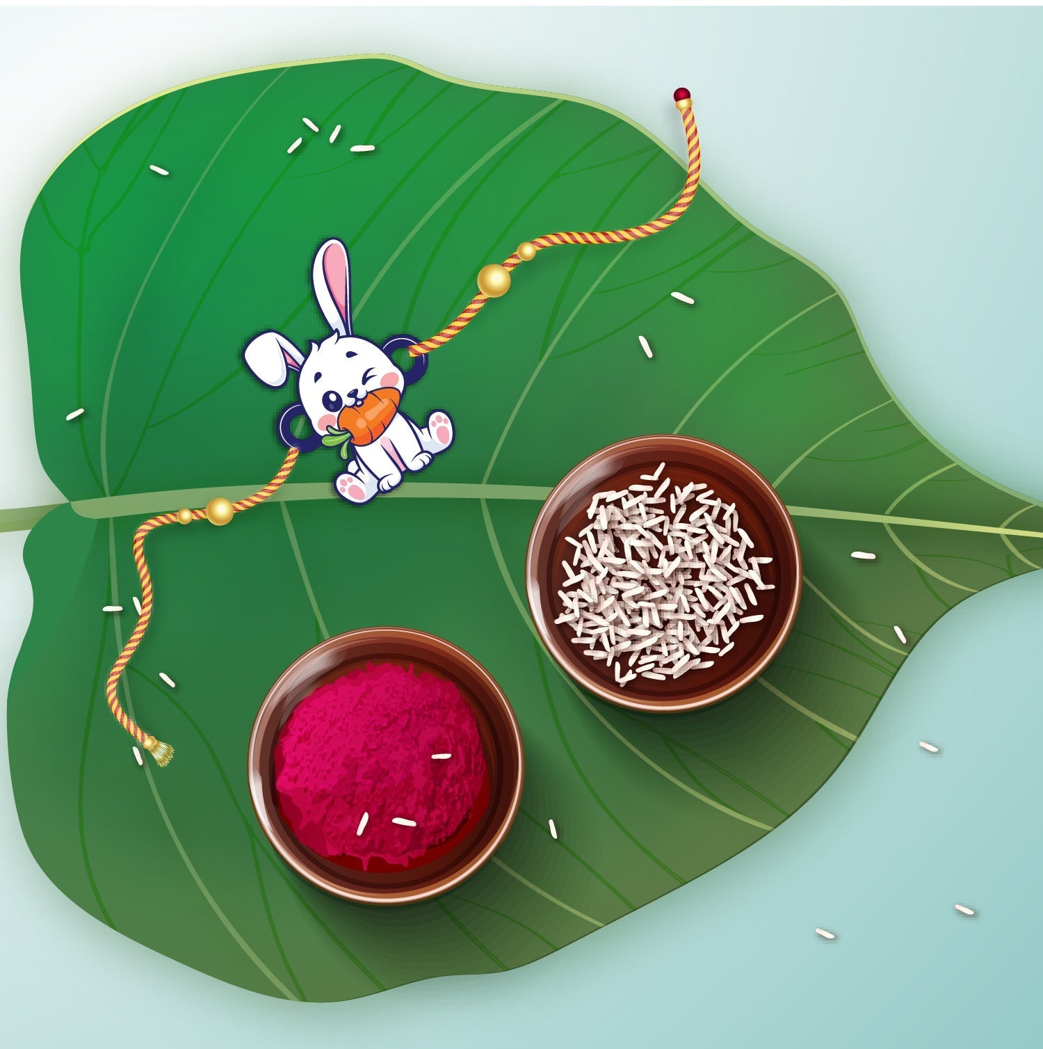 Indianvibez Rabbit Wooden Rakhi, Cute Animal Rakhi - Kids Rakhi | Grab2Buy