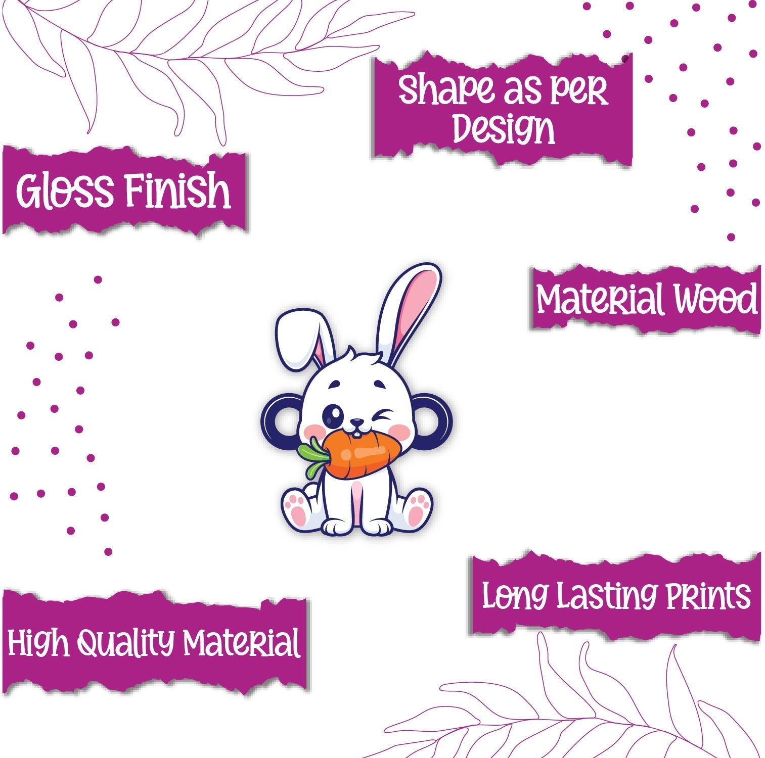 Indianvibez Rabbit Wooden Rakhi, Cute Animal Rakhi - Kids Rakhi | Grab2Buy