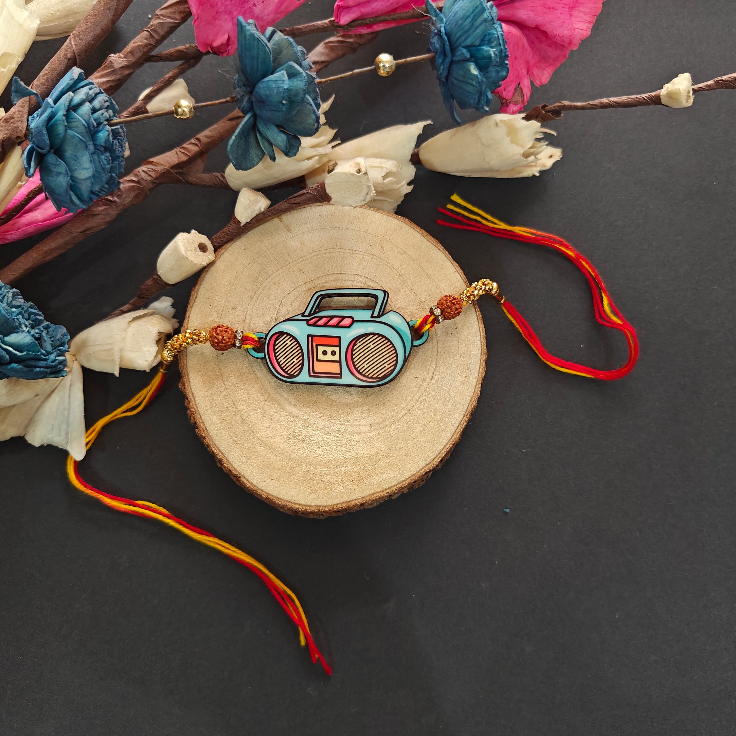 Indianvibez Radio Wooden Rakhi, Quirky Retro Rakhi for Brother - Kids Rakhi | Grab2Buy