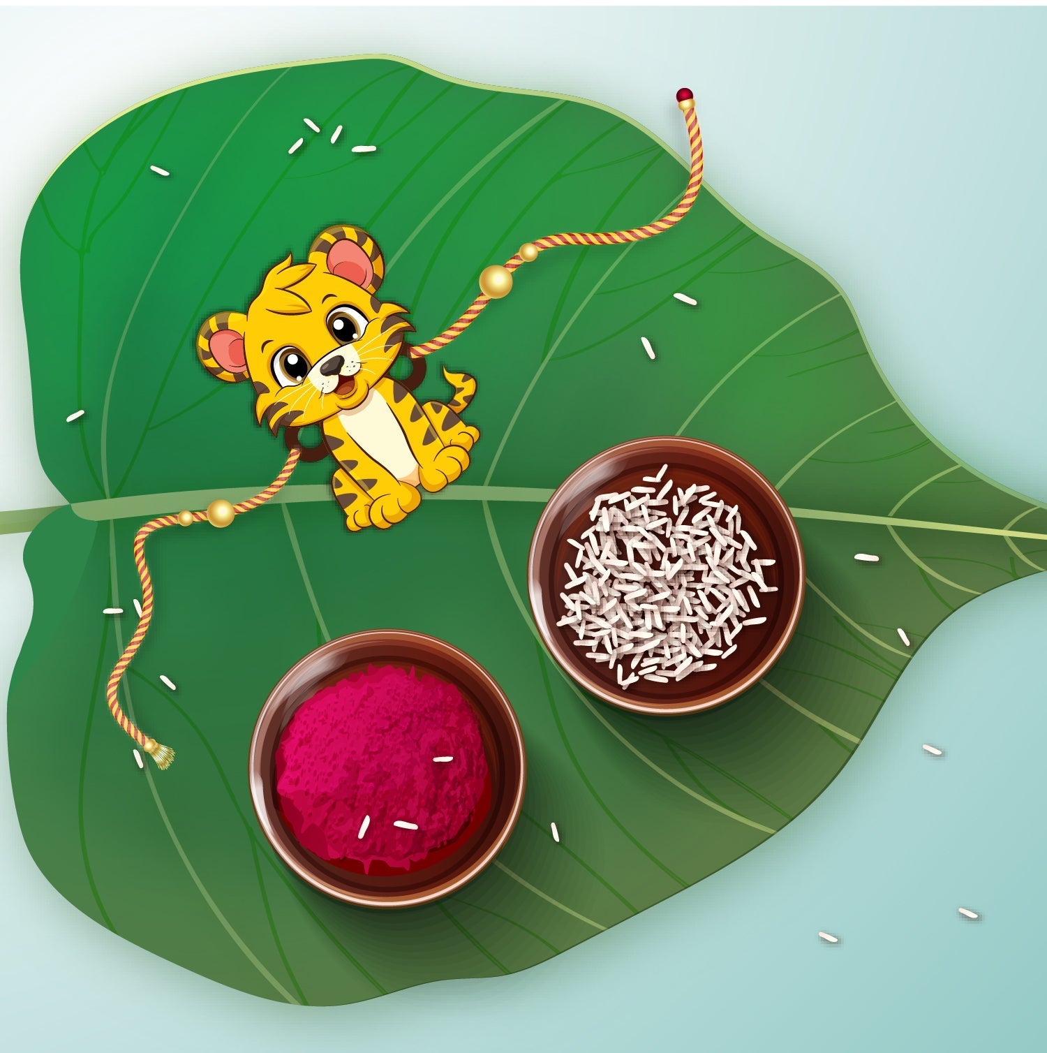 Indianvibez Cute Tiger Rakhi for Brother, Wooden Animal Rakhi - Kids Rakhi | Grab2Buy