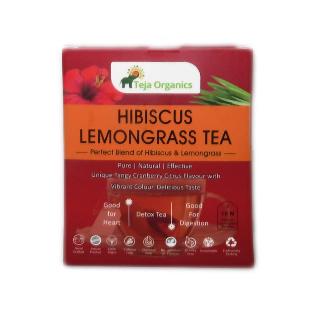 Teja Organics Hibiscus & Lemongrass Tea Bags | Grab2Buy