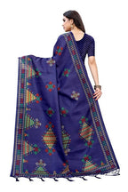 Vamika Navy Kalamkari Print With Jhalar Khadi Silk Saree (KITE NAVY) | Grab2Buy