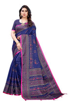 Vamika Navy Mirror Work With Jhalar Khadi Silk Saree (AASHI NAVY) | Grab2Buy