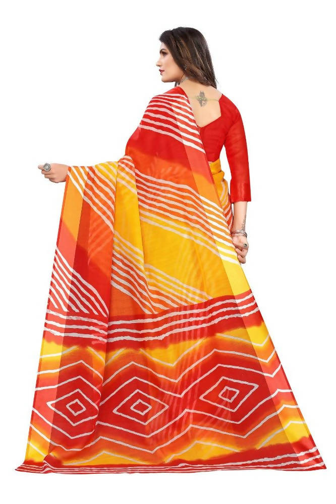 Vamika Red Linen Satin Border Saree | Grab2Buy