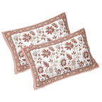 Rudra Bazaar Brown 210 TC Cotton Double King Bedsheet With 2 Pillow Covers
