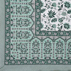 Rudra Bazaar Sea Green 210 TC Cotton Double King Bedsheet With 2 Pillow Covers
