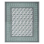 Rudra Bazaar Sea Green 210 TC Cotton Double King Bedsheet With 2 Pillow Covers