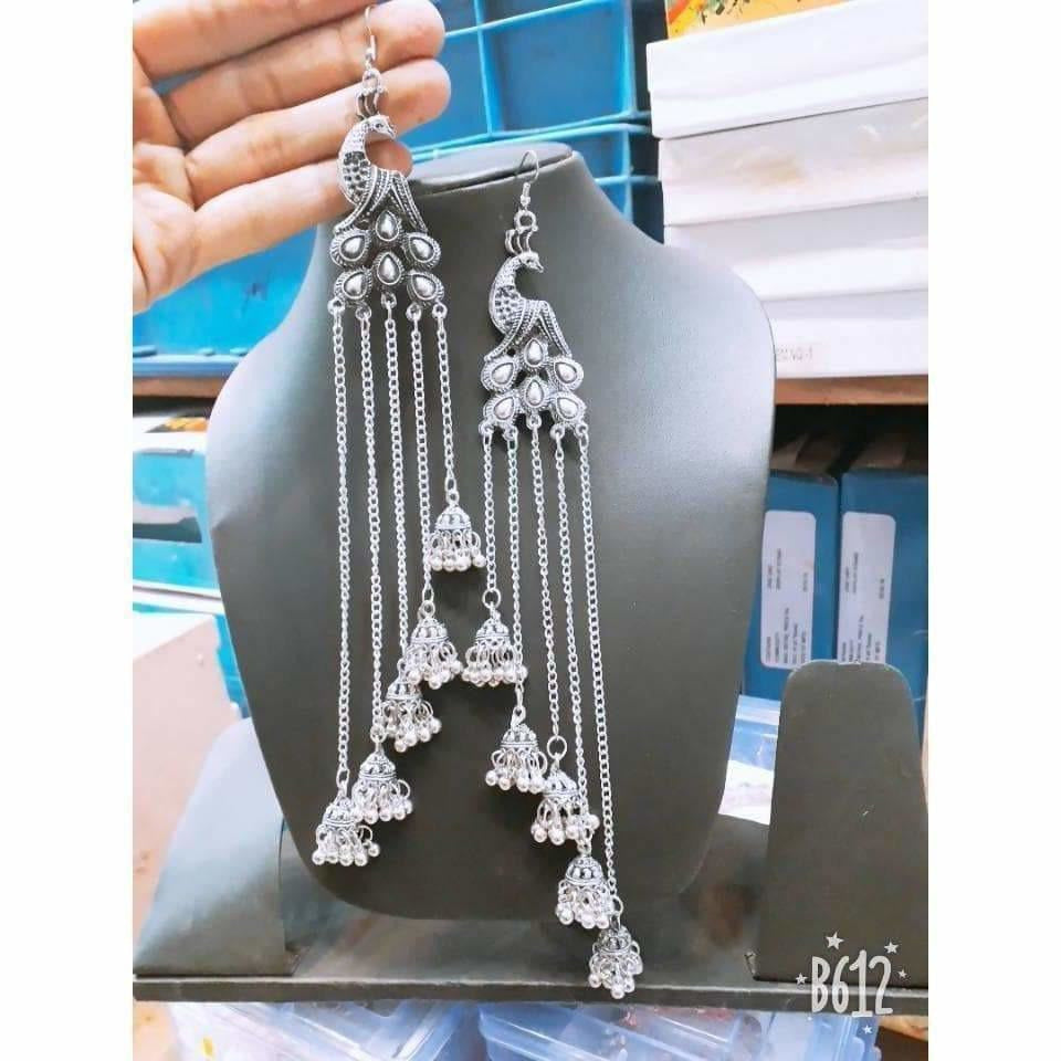 MS Fashion India Peacock Design Earrings With Hanging five Jhumkas | Grab2Buy